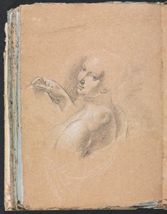 فيرونا كراسة الرسم: أنثى عارية تبحث عبر الكتف الأيسر صفحة 74 ، 1760. بواسطة فرانشيسكو لورينزي