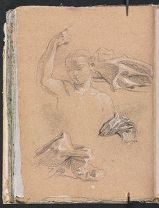 كراسة رسم فيرونا: الشكل مع دراسات الذراع اليمنى والستائر المرتفعة (الصفحة 68) بواسطة فرانشيسكو لورينزي