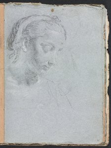 فيرونا كراسة الرسم: رأس وكتفين امرأة الصفحة 61 ، 1760. بواسطة فرانشيسكو لورينزي
