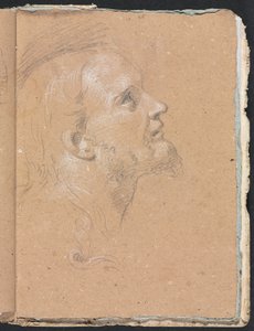 فيرونا كراسة الرسم: رأس الذكر في صفحة الملف الشخصي 91 ، 1760. بواسطة فرانشيسكو لورينزي