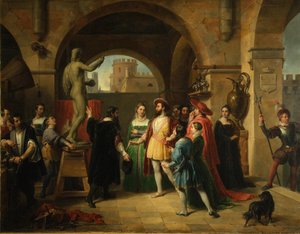 فرانسيس الأول في استوديو Benvenuto Cellini ، 1837