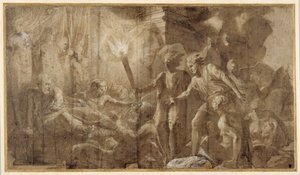 هرقل ملقى بجانب Omphale بواسطة Francesco Primaticcio