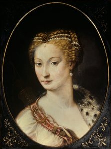 صورة لديان دي بواتييه (1499-1566) سيدة بريز ، دوقة فالنتينوي. لوحة لفرانشيسكو بريماتيكيو ، المعروفة باسم بريماتيس (1504 - 1570)