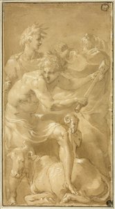 تضحية الثور بواسطة Francesco Primaticcio