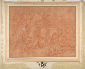أوليسيس ورفاقه يقاتلون Cicones أمام مدينة إسماروس ، دراسة ... ، 1555-60.