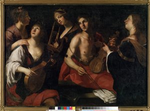 الحفلة الموسيقية. لوحة لفرانشيسكو روستيتشي (حوالي 1575-1626). زيت على قماش
