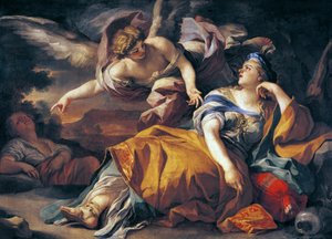 Hagar and the Angel, by Francesco Solimena (1657-1747), oil on canvas