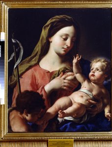 العذراء والطفل (العذراء والطفل). لوحة لفرانشيسكو تريفيساني (1656-1746). زيت على قماش ، 76.5 × 69.5 سم. الفن الإيطالي على الطراز الباروكي. المعرض الإقليمي للفنون ، تامبوف (روسيا). بواسطة فرانشيسكو تريفيساني