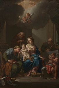رسم تخطيطي للعائلة المقدسة مع القديسين آن ويواكيم ويوحنا المعمدان ... ، ج. 172 بواسطة فرانشيسكو تريفيساني