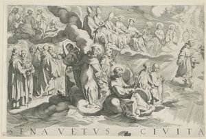 خريطة سيينا (الجزء العلوي الأيسر) Senavetus Civitas virginis (العنوان على الكائن)