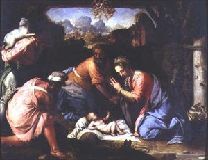 عبادة الرعاة حوالي 1525 (لوحة)