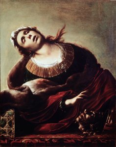 Herodiade with the head of John the Baptist Salome handed the head of Saint John the Baptist to his mother Herodiade, represented in ecstasy. Painting by Francesco Cairo (1607-1665) 17th century Pinacoteca civica, Vicenza