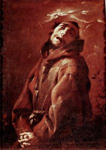 Saint Francois of Assisi in ecstasy Painting by Francesco del Cairo (1607-1665) 17th century Sun. 74x53 cm Milan, Musei Civici del Castello Sforzesco