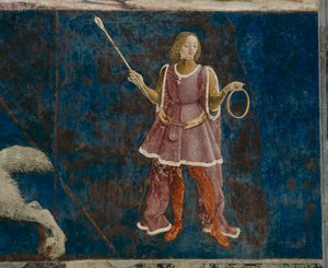 أحد الصالحين الثلاثة الذين يشرفون على شهر مارس ، Il Salone dei Mesi ، 1470-99 بواسطة فرانشيسكو ديل كوسا