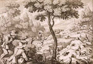 Cony Catching ، محفور بواسطة Wenceslaus Hollar ، 1671 بواسطة فرانسيس بارلو