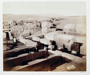معبد محفور عند سفح تمثال أبو الهول ، الجيزة ، مصر ، 4 مارس 1862 بواسطة فرانسيس بيدفورد