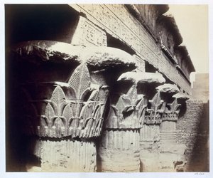 عواصم الرواق ، معبد خنوم ، إسنا ، مصر ، 1862
