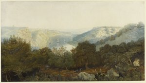 The Avon Gorge with Clifton and the Hotwells، Bristol، c.1820 (مرحاض ولون جسم فوق الجرافيت على ورق منسوج) بواسطة فرانسيس دانبي