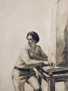 صورة جاكوب إبشتاين (1880-1959) 1909 (نقش جاف بالحبر البني الداكن) بواسطة فرانسيس دود