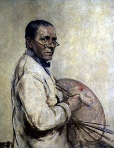 صورة للفنان السير ويليام أوربن (1878-1931) حوالي عام 1932 (زيت على قماش) بواسطة فرانسيس إدوين هودج