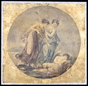 النعم الصحوة كيوبيد ، بعد لوحة بنيامين ويست (1738-1820) 1778-81 (الرسم الميكانيكي)