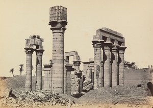 "مصر وفلسطين": أنقاض مدينة حرمونثيس ومعبد كليوباترا في أرمنت (ارمنت) بالقرب من طيبة ، مصر.