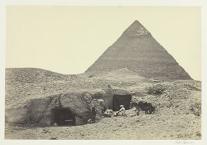 مقابر الصخور وهرم بلزوني ، الجيزة ، 1857. بواسطة فرانسيس فريث