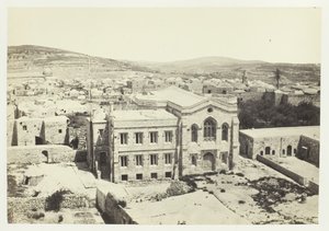الكنيسة الإنجليزية الجديدة من برج هيبيكوس ، القدس ، 1857. بواسطة فرانسيس فريث