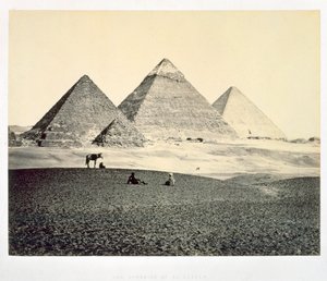 "أهرامات الجيزة من الجنوب الغربي" ، مصر ، 1858 بواسطة فرانسيس فريث