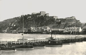 حصن Ehrenbreitstein على نهر الراين ، ألمانيا ، 1895.