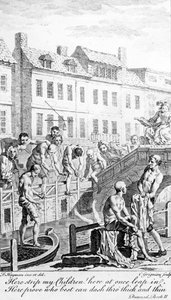 الاستحمام في أسطول النهر ، مع اقتباس من &39;Dunciad&39; ألكسندر بوب ، منقوش بواسطة Charles Grignion ، c.1750 بواسطة فرانسيس هايمان