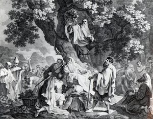 الدرويد ، أو تحول البريطانيين إلى المسيحية ، نقشها سيمون فرانسوا رافينت ، طبع عام 1778 بواسطة فرانسيس هايمان