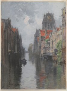 خلف Groote Kirk ، دوردريخت ، 1880s (مرحاض فوق الفحم على ورق مقوى)