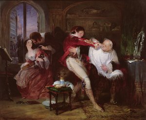 في بيت الدكتور بارتولو ، مشهد من كوميديا Beaumarchais The Barber of Seville ، c.1834