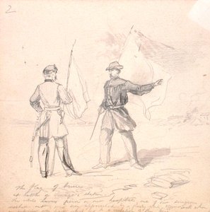 علم الهدنة حوالي 1860 (قلم رصاص على ورق) بواسطة فرانسيس شيل