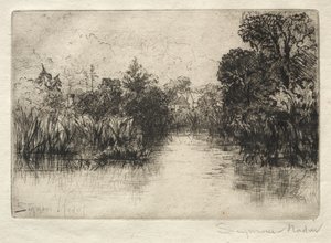 Shere Mill Pond دراسة صغيرة. بواسطة فرانسيس سيمور هادن