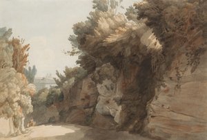 منظر بالقرب من Arco Scuro ، تطل على Villa Medici ، روما ، 1785. بواسطة فرانسيس تاون