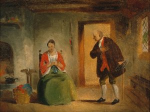 دراسة داخلية ، 1835-1863 (زيت على ورق مثبت على متن)
