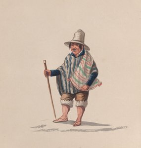 رجل من بيرو ، من مجموعة رسومات تصور زيًا بيروفيًا ، كاليفورنيا. 1848. بواسطة فرانسيسكو