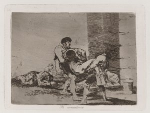 إلى المقبرة ، اللوحة 56 من كوارث الحرب بواسطة Francisco de Goya