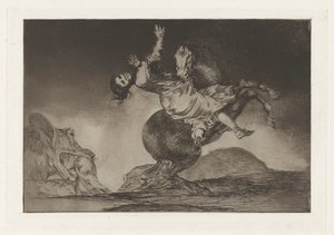 الحصان الجارح (The Horse-Abductor) ، المعروف أيضًا باسم La mujer y el potro ، que los tame otro (A Woman and a Horse ، Let Someone Else Master Them) ، من سلسلة Los disparates (Los proverbios) بواسطة فرانسيسكو دي جويا
