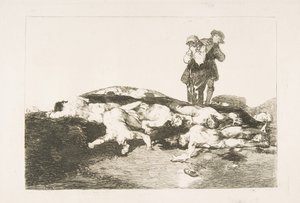 اللوحة 18 من كوارث الحرب Los Desastres de la Guerra: ادفنهم واستمروا في الانتظار ... ، 1810. بواسطة فرانسيسكو دي جويا