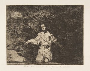 Plate1 from The Disasters of War كوارث الحرب: حزين ...، ca. 1815 نشر عام 1863. بواسطة فرانسيسكو دي جويا