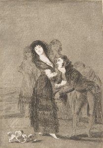 اللوحة 27 من لوس كابريتشوس: أيها هو الأكثر غلبة Quien mas rendido ، 1799. بواسطة فرانسيسكو دي جويا