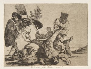 اللوحة 33 من "كوارث الحرب" Los Desastres de La Guerra: 'What ...، 1810 نُشرت عام 1863. بواسطة فرانسيسكو دي جويا