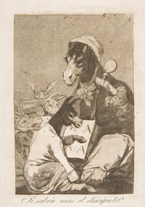 اللوحة 37 من لوس كابريتشوس: قد لا يعرف التلميذ أكثر Si Sabrá mas el discipulo ، 1799.