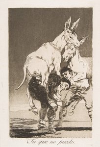 اللوحة 42 من لوس كابريتشوس: أنت الذي لا تستطيع أنت الذي لا تستطيع ، 1799. بواسطة فرانسيسكو دي جويا