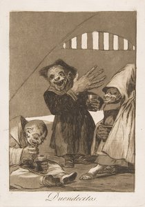 اللوحة 49 من لوس كابريتشوس: Hobgoblins Duendecitos. ، 1799. بواسطة فرانسيسكو دي جويا