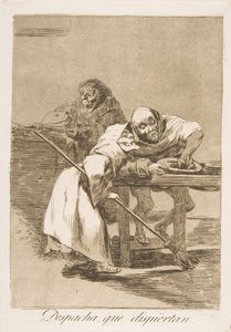 اللوحة 78 من Los Caprichos: كن سريعًا ، فهم يستيقظون Despacha ، que dispiértan. ، 1799. بواسطة فرانسيسكو دي جويا
