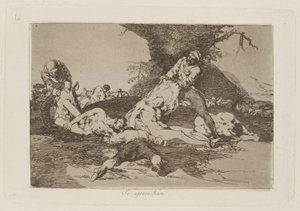 Se aprovechan (إنهم يستفيدون منها) ، رر. 16 من سلسلة Los desastres de la guerra (كوارث الحرب) بواسطة فرانسيسكو دي جويا